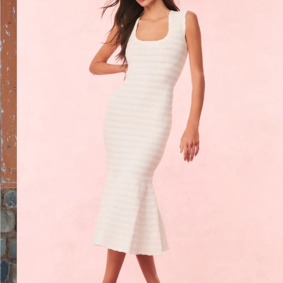 Leigh Pointelle Knit Midi Dress love shack fancy xs - Picture 2 of 6